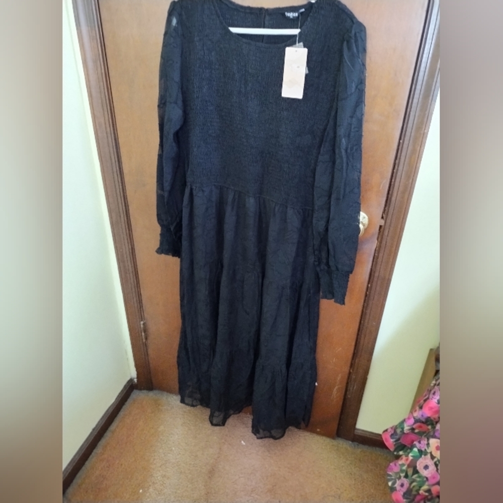 Fashion Brand Company Blue Gray Pleated Sundress